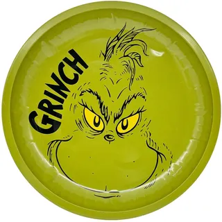 Party Factory Dekoteller The Grinch Keksteller grün – 26 cm für Plätzchen Deko Weihnachten (1 St) grün