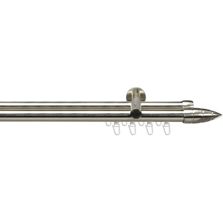 Gardinenstange »Menorca edelstahl-optik«, 2 läufig-läufig, Fixmaß, Gardinenstangen, 731382-4 silberfarben