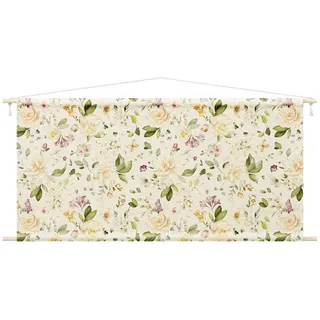 Bilderdepot24 Wandteppich modern Aquarell Tiere Schmetterlinge weiss, rechteckig, Höhe: 2.6 mm, großes Wandbild aus Natur-Baumwolle Wandbehang Stoffbild Tuch Wollseil weiß rechteckig | 110 cm x 55 cm x 2.6 mm