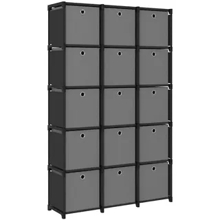 vidaXL Bücherregal 15 Fächer 103 x 30 x 175,5 cm Schwarz