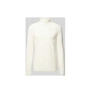 Rollkragenpullover mit Label-Detail Modell 'Brian', Offwhite, XXL