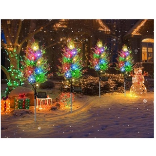 GelldG LED Solarleuchte Solar Weihnachtsbaum Weihnachtsbeleuchtung Außen mit Farbig LED bunt