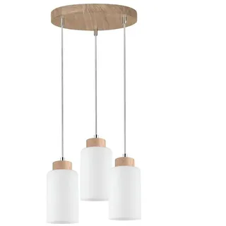 Spot-Light 1720574 - BOSCO 3xE27/60W/230V Seil-Pendelleuchte - Weiß/Braun