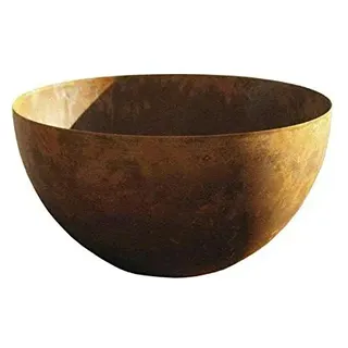 Rostige Schale Rund (Halbkugelschale) - Kleine Dekoschale: Ø 30cm - Wetterfest & Frostsicher - Metall/Edelrost/Rost - Rostschale/Metallschale zur Dekoration im Garten/Gartendekoration
