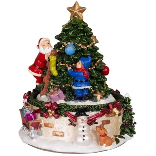 Christmas Paradise Spieluhr Weihnachtsbaum 15cm, mit Weihnachtsmann auf Leiter, (mechanisch aufziehbar, Weihnachtsdeko, 1-tlg), mit Melodie, dreht sich bunt