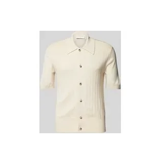 Freizeithemd aus Woll-Mix mit Strukturmuster Modell 'Araawen', Offwhite, 43
