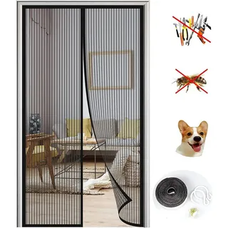 ibettertec Insektenschutz-Vorhang Fliegengitter Balkontür, insektenschutz Tür Magnet, Fliegengitter Tür, (Fliegenvorhang Magnetisch 90x210CM, Moskitonetz Tür Ohne Bohren, Fliegenschutz Magentvorhang), für Balkontür und Terrassentür Kellertür Kinderleichte Klebemontage 70 cm x 210 cm