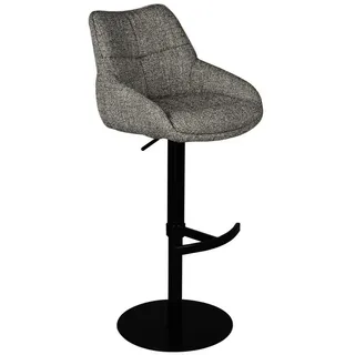 louming Barhocker Mattea, Barstuhl, Drehstuhl, Drehhocker, 360° drehbar, Metallgestell, Textilbezug in drei Farben, drehbar, höhenverstellbar, Metallgestell braun