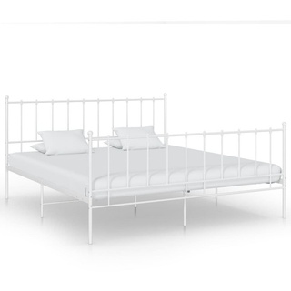 vidaXL Bett Bett Weiß Metall 140x200 cm weiß 200 cm x 140 cm