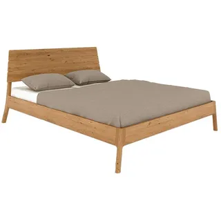 Lomadox Bettgestell THORNBURY-165, Bett Doppelbett mit Holzkopfteil, Wildeiche massiv geölt, 180x220cm braun