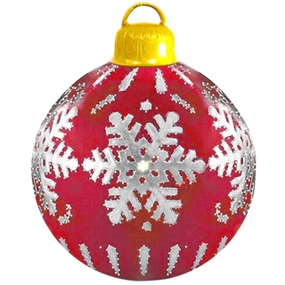 Hiraith Christbaumkugel aufblasbar im Freien, 60 cm, PVC-Weihnachtskugeln mit Pumpe, Gartenschmuck die Party des Weihnachtsurlaubs mit der Familie (60 cm, M ohne Pumpe)