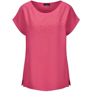 GOLDNER Elegante Viskosebluse mit Glitzer rosa 42