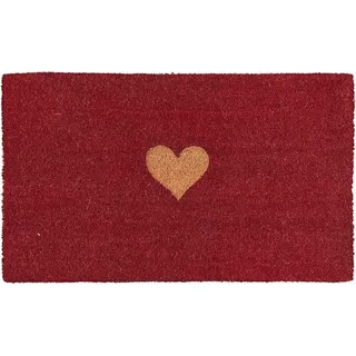 Clayre & Eef MC126 Fußmatte/Türmatte Herz Rot 75 * 45 * 2 cm