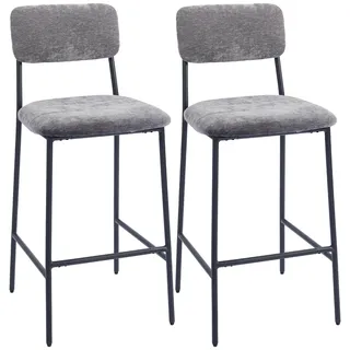 Homcom Barhocker 2er Set 72,5 cm Sitzhöhe Grau