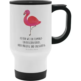 Mr. & Mrs. Panda Thermobecher Flamingo Classic - Geschenk, einzigartig, Spruch, Freundin, Kaffeebecher, Tochter, Freundinnen, Warmhaltetasse,