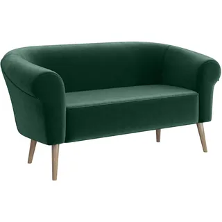 MEBLINI Mini Sofa 2-Sitzer für Wohnzimmer - Mini Lounge für Zwei Personen - Küchensofa - Sofa Klein - Emilia - 2 - Grün Samt