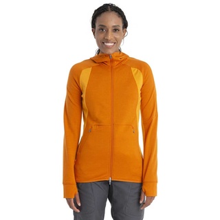 Icebreaker Quantum Zone Knit Merino Full Zip Sweatshirt Orange S Frau