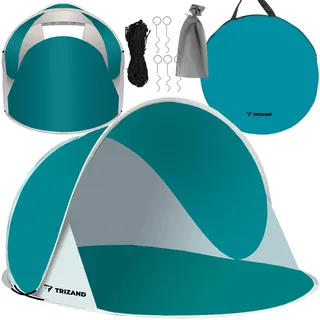 TRIZAND Strandzelt für Kinder 190x120x86 cm – Selbstaufbauend, UV-Schutz 30+, Moskito-Netz, wasserdicht – Schnellaufbau Zelt mit Tragetasche – Ideal für Strand, Garten, Camping