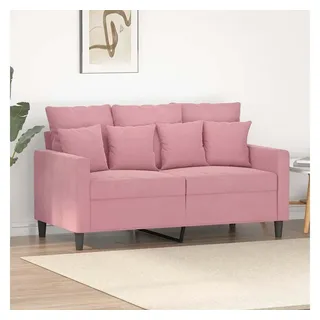 vidaXL Couch Samt 2-Sitzer Rosa