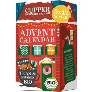 Cupper Bio Tee Adventskalender 2025 | 24 Teebeutel | 12 Sorten