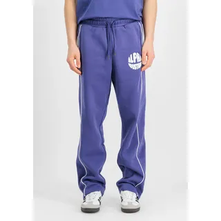 Jogginghose ALPHA INDUSTRIES "Logo Jogger", Herren, Gr. S, Normalgrößen, lila (night lila), Obermaterial: 80% Baumwolle, 20% Polyester, Hosen Jogginghose
