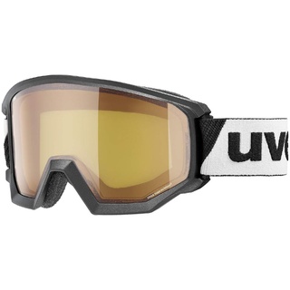 uvex athletic LGL - Skibrille für Damen und Herren - konstrastverstärkend - vergrößertes, beschlagfreies Sichtfeld - black/lasergold lite-blue - one size