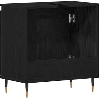 vidaXL Waschbeckenunterschrank Schwarz Eiche 58x33x60 cm Holzwerkstoff