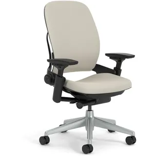Steelcase Ergonomischer Bürostuhl: Leap, 4D-Armlehnen, Lumbalstütze, Beige | Vormontiert, Universalrollen, Premium-Materialien, bis 150 kg und 190 cm, sitzkomfort