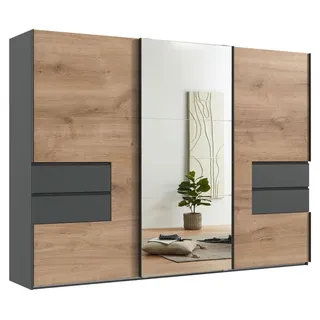 luma-home Schwebetürenschrank 22055 300 x 216 x 65 cm Braun/Eiche