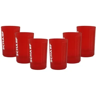 Mixcompany.de Bar & Glas Jägermeister Gläser Set Rote Farbe - 6 Shotgläser 2cl geeicht