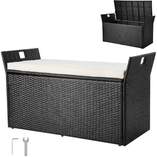 Vevor Gartenbank 125 x 55 x 70 cm Schwarz/Silber