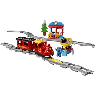 LEGO DUPLO Dampfeisenbahn, Eisenbahn-Spielzeug aus LEGO Steinen mit Tierfigur, Zug-Spielzeug für Jungen und Mädchen, mit Licht & Geräuschen sowi...