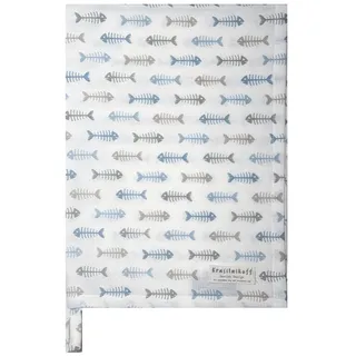 Krasilnikoff - KW11741 - Geschirrtuch, Fische, Skelett, weiß, Baumwolle, Bedruckt, 50cm x 70cm