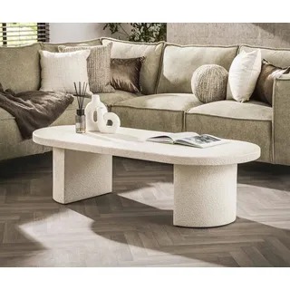 LEVEN Lifestyle Couchtisch ASTONE oval aus Marmor Verbundstoff Sofatisch 150 x 65 cm