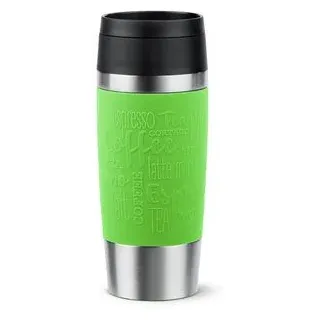 Emsa Isolierbecher Travel Mug N2020700, 360 ml, hält 4h warm, Edelstahl doppelwandig, limette