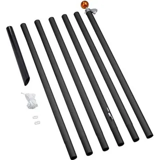 Fairybell Zerlegbarer Alufahnenmast für Weihnachtsbaum | 700 cm | Schwarz | 6-teilig - Schwarz