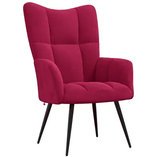 vidaXL Relaxsessel Weinrot Samt 0 x 0 x 0 cm Rot