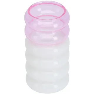 Design Letters - Bubble - 2 in 1 Vase & Kerzenhalter, H 13,5 cm, pink / milky white