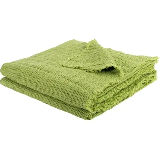 Zoeppritz Leinen-Plaid Honeybee Farbe green Größe 130x180 - Grün