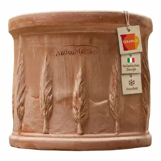 Teramico Blumentopf Terrakotta Pflanzgefäß Liscio Toscana limoni Toscana -Italienische Handarbeit- 25cm - 40cm ABSOLUT FROSTFEST Italienisches Terracotta (Cilindro Cipressi, 25cm)