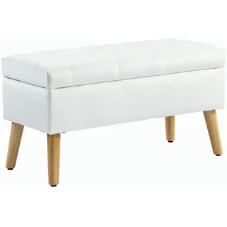 Homcom Polsterbank mit Stauraum Weiß 80 x 35 x 42 cm