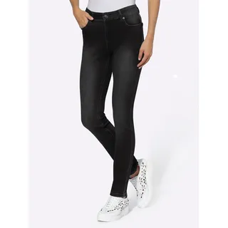 Push-up-Jeans HEINE Gr. 42, Normalgrößen, schwarz (black denim) Damen Jeans