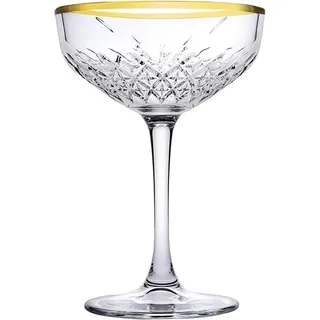 Pasabahce Satz von 4 Schalen Timeless mit Goldrand, Glas transparent