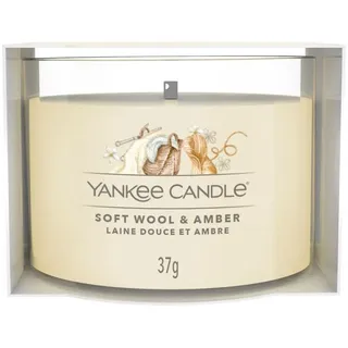 Yankee Candle Votivkerze mit weicher Wolle und Bernstein gefüllt