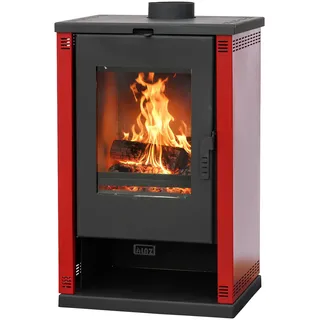 ALAZ Mouse K9-MAX Kaminofen 10 kW – Holzofen Burgunderrot | Brennraum mit Schamott & großem Sichtfenster | Für Holzscheite bis 50 cm | Griffdesign +2 cm verbessert | Energieeffizienzklasse A+