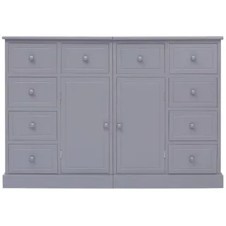 vidaXL Sideboard, Kommode mit 10 Schubladen Grau 113x30x79 cm Holz