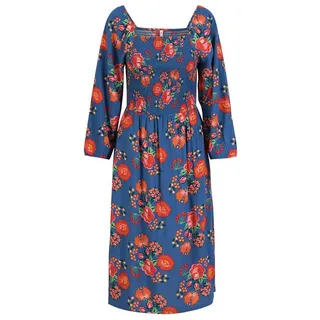 Blutsgeschwister Midikleid Golden Maiden lovin red flower bouquet blau XL