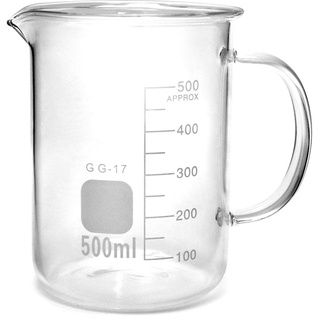 QWORK® Messbecher mit Griff, Borosilikatglas, 500 ml