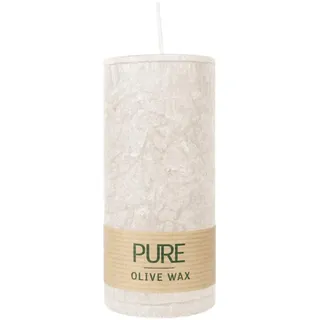 luterna 100% PURE, OLIVE WAX, vegane Stumpenkerze, Sahara, WENZEL, 130/60 mm, Brenndauer ca. 40h