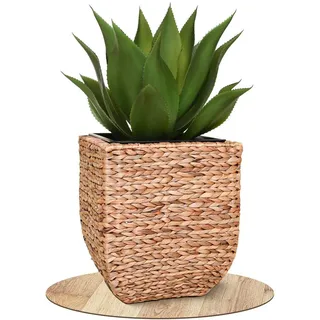 VIVANNO Pflanzkübel Wasserhyazinthe ASIA Würfel - Natur Geflochten (1 St), 35x35x40 cm beige 10 l | 35 cm x 40 cm x 35 cm